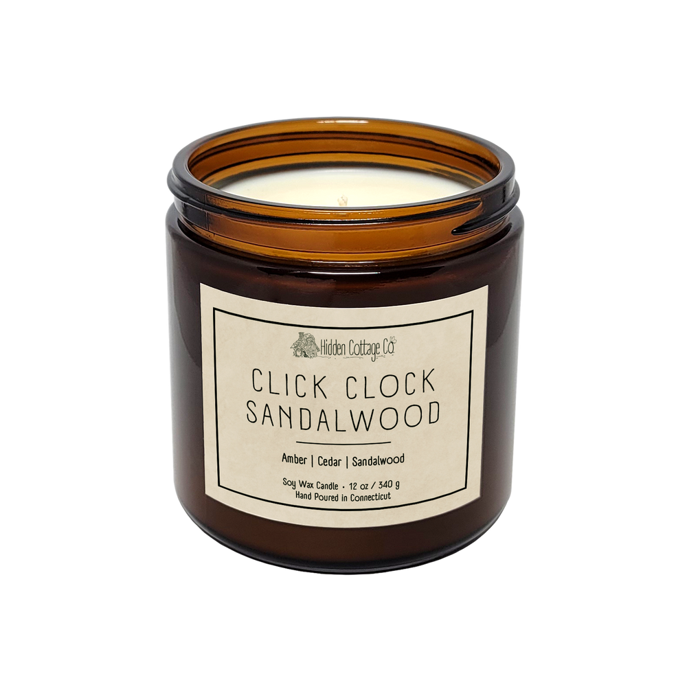 Click Clock Sandalwood Candle